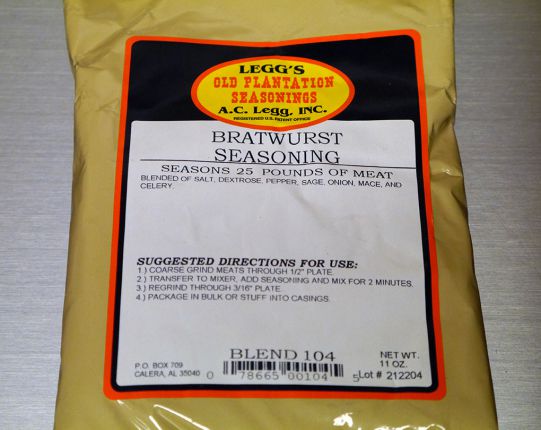Sausage Making Bratwurst Seasoning Mix Bratwurst Seasoning